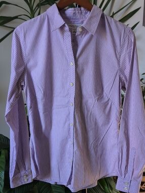 Banana Republic Lavender Stripe Button-Up Shirt